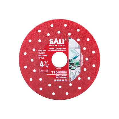 SALI 4-1/2 Inch Premium Continuous Rim Diamond Saw Blade with Cooling Holes, Wet & Dry Cutting for Porcelain Tile, Ceramic, Glass and Marble