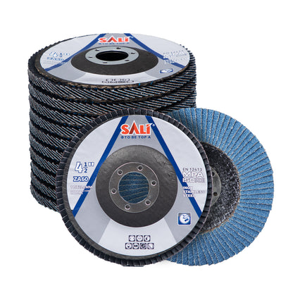 SALI 4.5 Inch Zirconia Flap Disc, Type 29 Angle Grinder Sanding Disc with 7/8" Arbor Hole, Abrasive Grinding Wheel for Metal, Steel and Stainless Steel Grinding, Multiple Grits Available