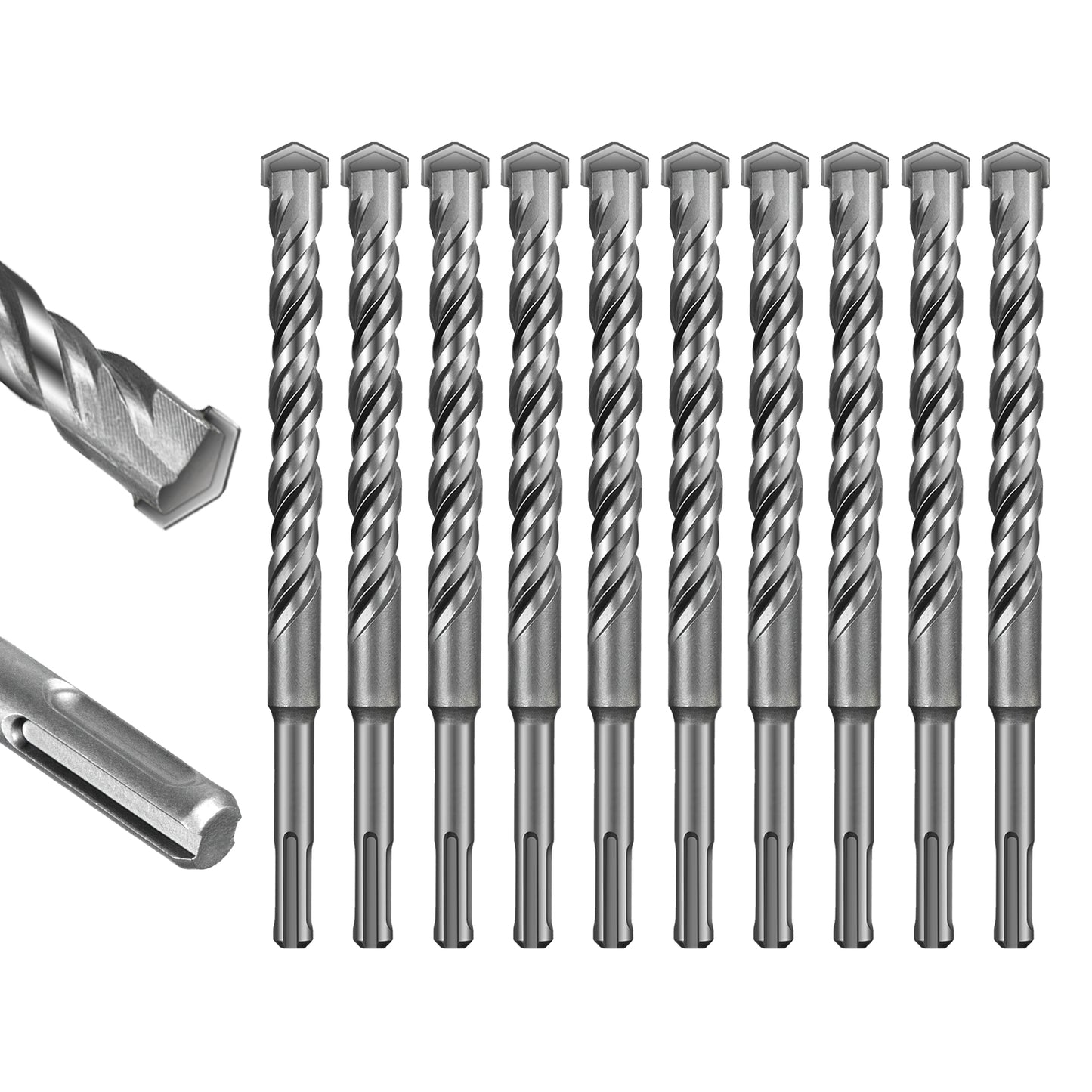 SALI SDS Plus Rotary Hammer Drill Bit, Carbide Tipped Concrete Drill Bit for Brick, Block, Stone and Masonry, Multiple Sizes Available