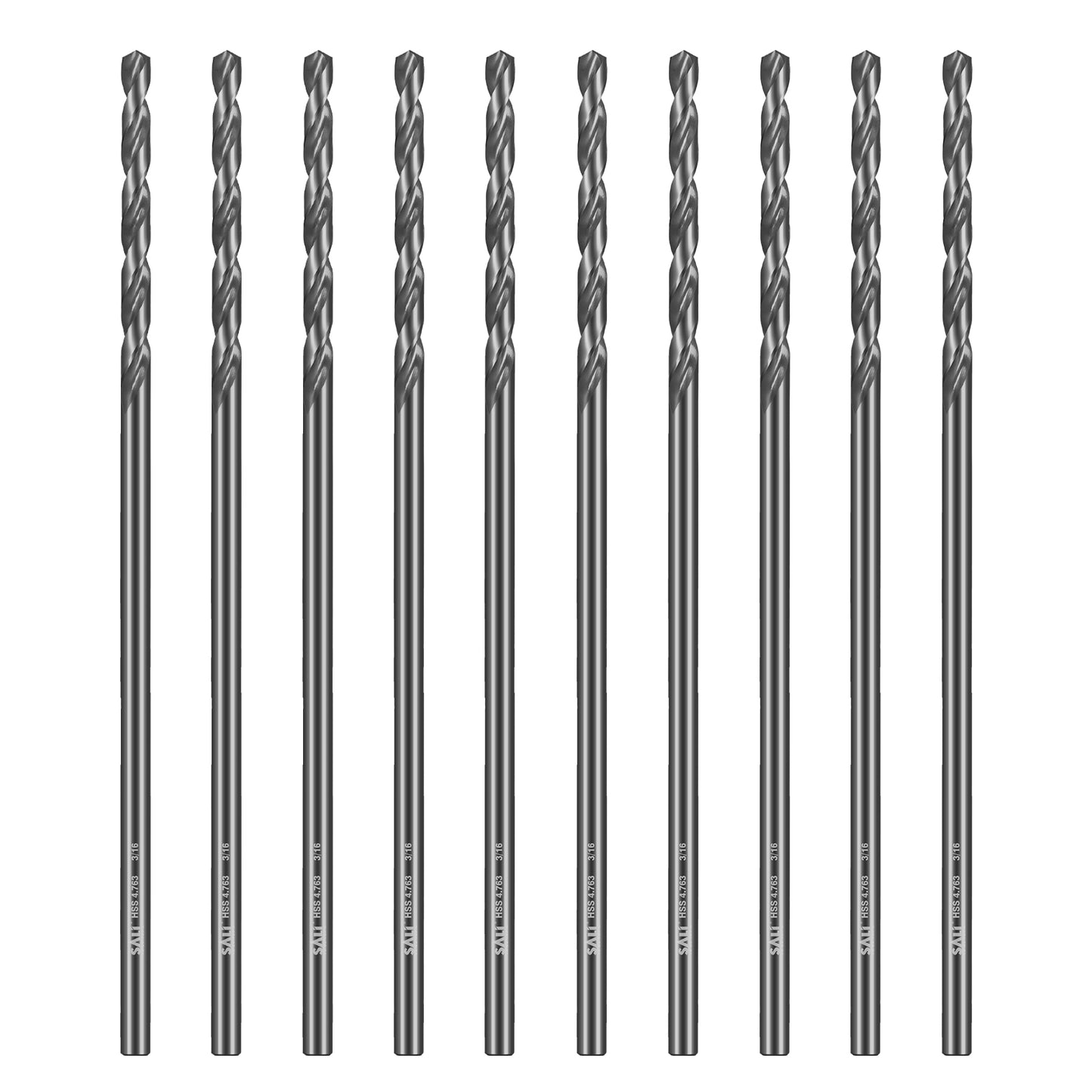 SALI High Speed Steel Aircraft Extension Drill Bits, Extra Long Drill Bit Set for Metalworking, Sheet Metal, Stainless Steel, Aluminum, Wood & Copper