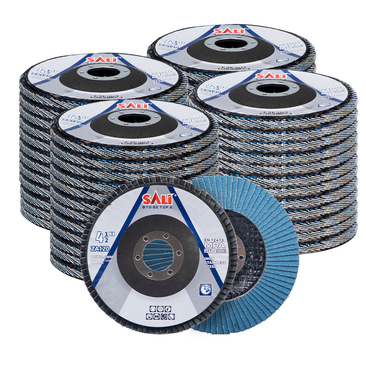 SALI 4.5 Inch Zirconia Flap Disc, Type 29 Angle Grinder Sanding Disc with 7/8" Arbor Hole, Abrasive Grinding Wheel for Metal, Steel and Stainless Steel Grinding, Multiple Grits Available