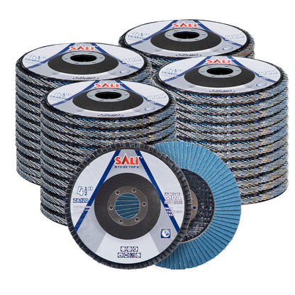 SALI 4.5 Inch Zirconia Flap Disc, Type 29 Angle Grinder Sanding Disc with 7/8" Arbor Hole, Abrasive Grinding Wheel for Metal, Steel and Stainless Steel Grinding, Multiple Grits Available