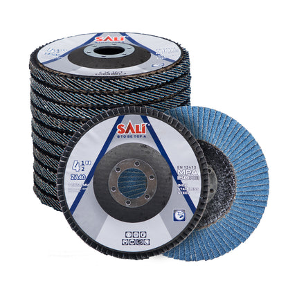 SALI 4.5 Inch Zirconia Flap Disc, Type 29 Angle Grinder Sanding Disc with 7/8" Arbor Hole, Abrasive Grinding Wheel for Metal, Steel and Stainless Steel Grinding, Multiple Grits Available