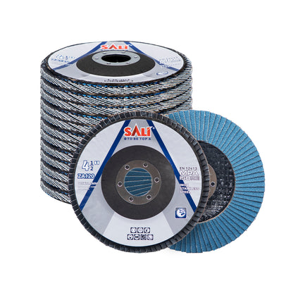 SALI 4.5 Inch Zirconia Flap Disc, Type 29 Angle Grinder Sanding Disc with 7/8" Arbor Hole, Abrasive Grinding Wheel for Metal, Steel and Stainless Steel Grinding, Multiple Grits Available