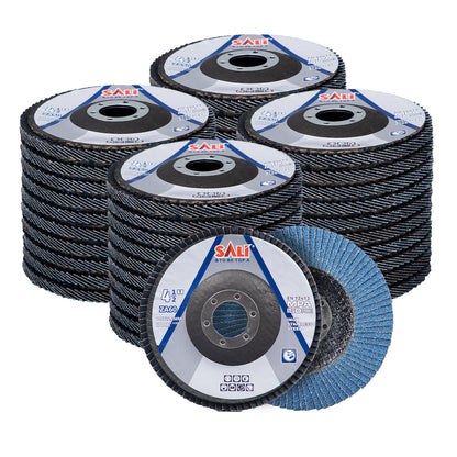 SALI 4.5 Inch Zirconia Flap Disc, Type 29 Angle Grinder Sanding Disc with 7/8" Arbor Hole, Abrasive Grinding Wheel for Metal, Steel and Stainless Steel Grinding, Multiple Grits Available