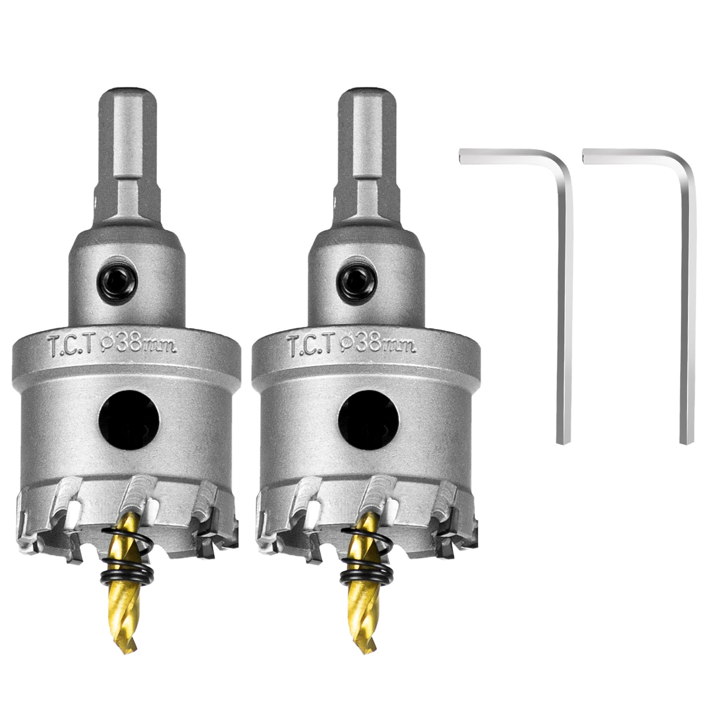 SALI 1pcs & 2pcs TCT Hole Saw Kit Tungsten Carbide Tipped Hole Saw Drill Bit with Titanium-Plated Pilot Drill bit for Metal, Stainless Steel, Iron, Wood, Plastic