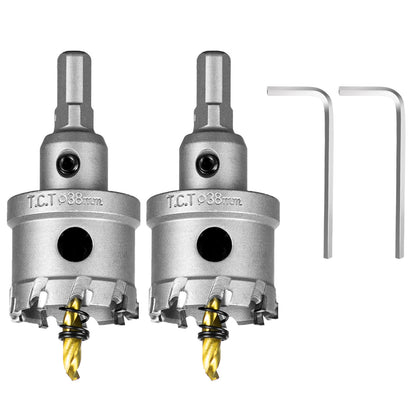 SALI 1pcs & 2pcs TCT Hole Saw Kit Tungsten Carbide Tipped Hole Saw Drill Bit with Titanium-Plated Pilot Drill bit for Metal, Stainless Steel, Iron, Wood, Plastic