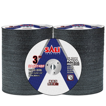 SALI Cut Off Wheels 3 Inch General Purpose Metal Cutting Wheel for 3 in Angle Grinders and Die Grinders- Cutting Disc Aggressive Cutting 3 * 1/32 * 1/4?Operating Up to 20380 RPM and 80