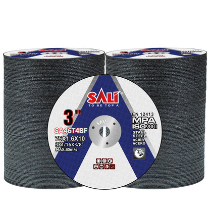SALI Cut Off Wheels 3 Inch General Purpose Metal Cutting Wheel for 3 in Angle Grinders and Die Grinders- Cutting Disc Aggressive Cutting 3" x 1/16" x 3/8" Operating Up to 20380 RPM and 80 M/S