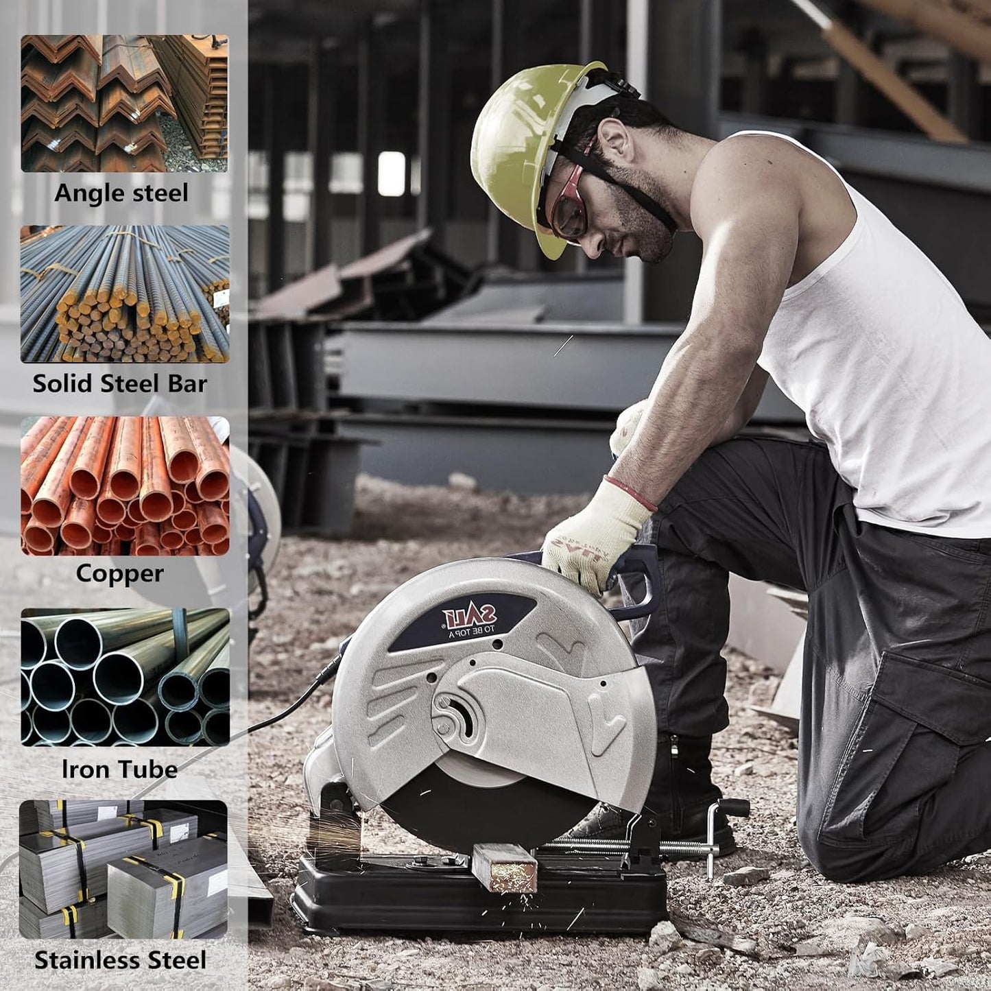 SALI 5 Pack Cut Off Wheel 14 Inch General Purpose Metal Cutting Wheel for 14" Grinders- Cutting Disc Aggressive Cutting 14" x 1/8" x 1" Operating Up to 4400 RPM and 80 M/S