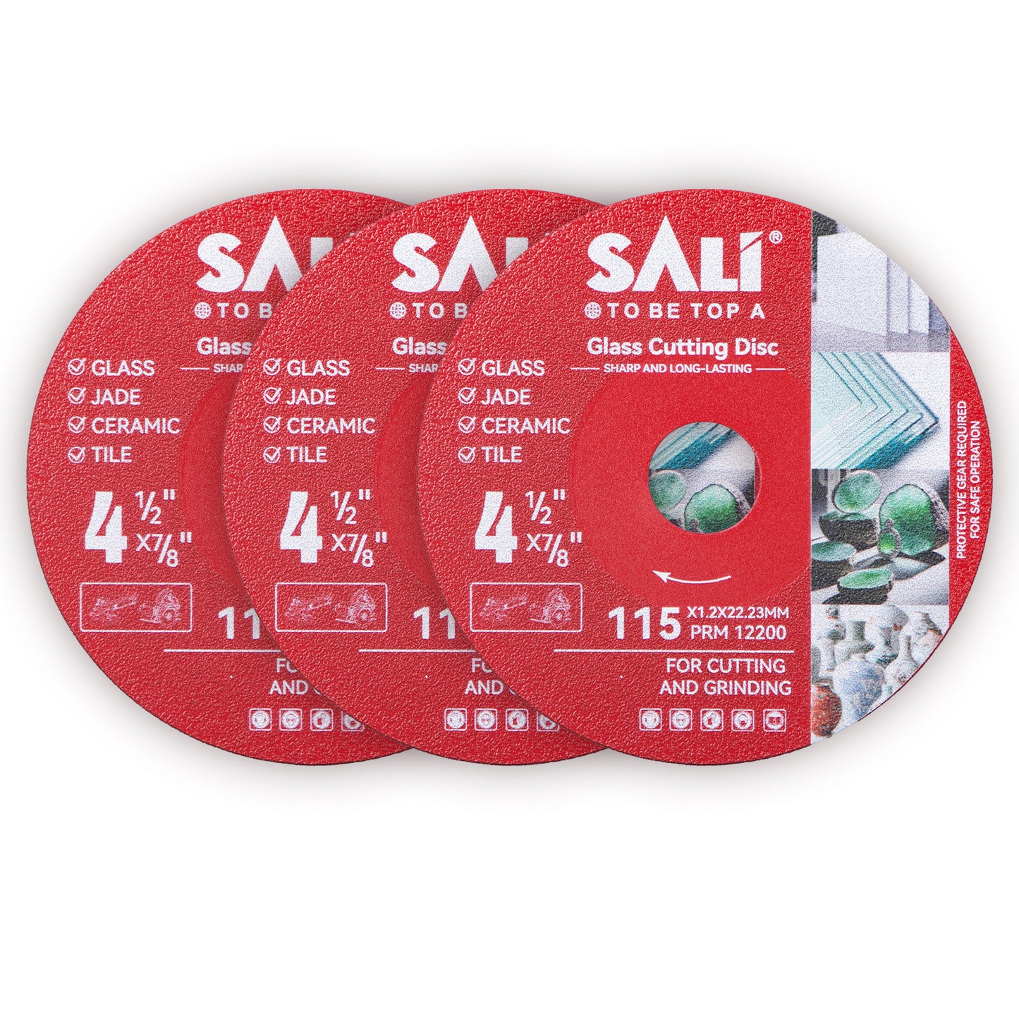 SALI  4-1/2 Inch  Continuous Rim Diamond Saw Blade, Wet & Dry Cutting for Porcelain Tile, Ceramic, Glass and Marble
