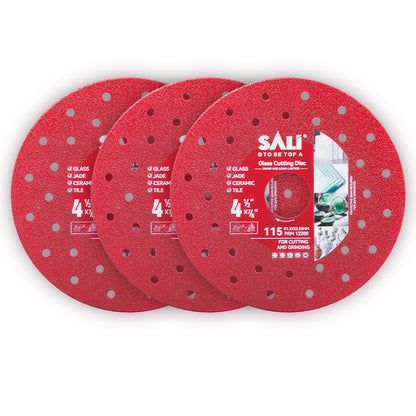 SALI 4-1/2 Inch Premium Continuous Rim Diamond Saw Blade with Cooling Holes, Wet & Dry Cutting for Porcelain Tile, Ceramic, Glass and Marble