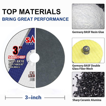 SALI 25 Pack Cut Off Wheels 7 Inch General Purpose Metal Cutting Wheel for 7" Grinders- Cutting Disc Aggressive Cutting 7" x 1/16" x 7/8" Operating Up to RPM 8500 and 80 M/S
