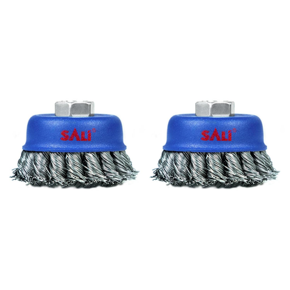 3” x 5/8-11 Twisted Knotted Cup Brush - 2 Pack