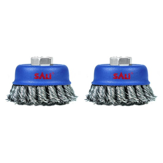 3” x 5/8-11 Twisted Knotted Cup Brush - 2 Pack