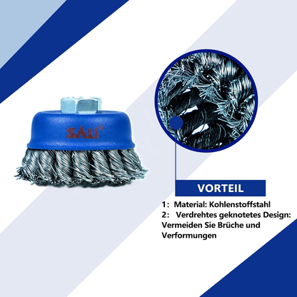 3” x 5/8-11 Twisted Knotted Cup Brush - 12 Pack