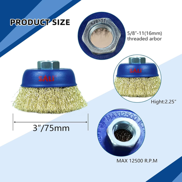 3” x 5/8-11 Wire Cup Brush - 24 Pack