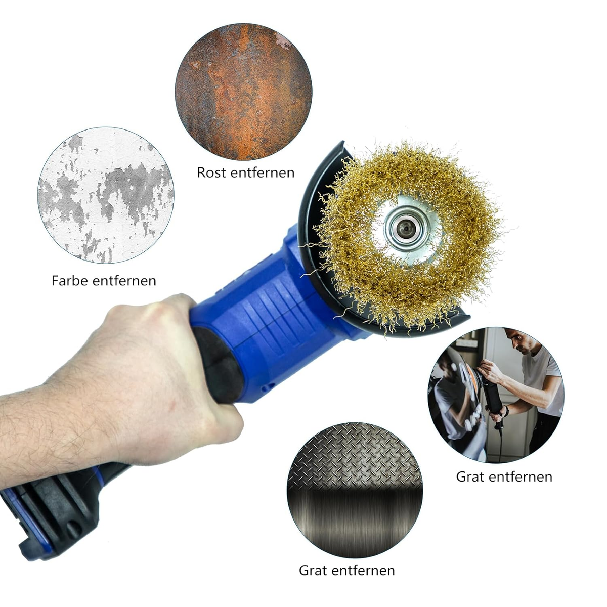 3” x 5/8-11 Coarse Crimped Cup Brush - 12 Pack