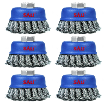 3” x 5/8-11 Twisted Knotted Cup Brush - 6 Pack
