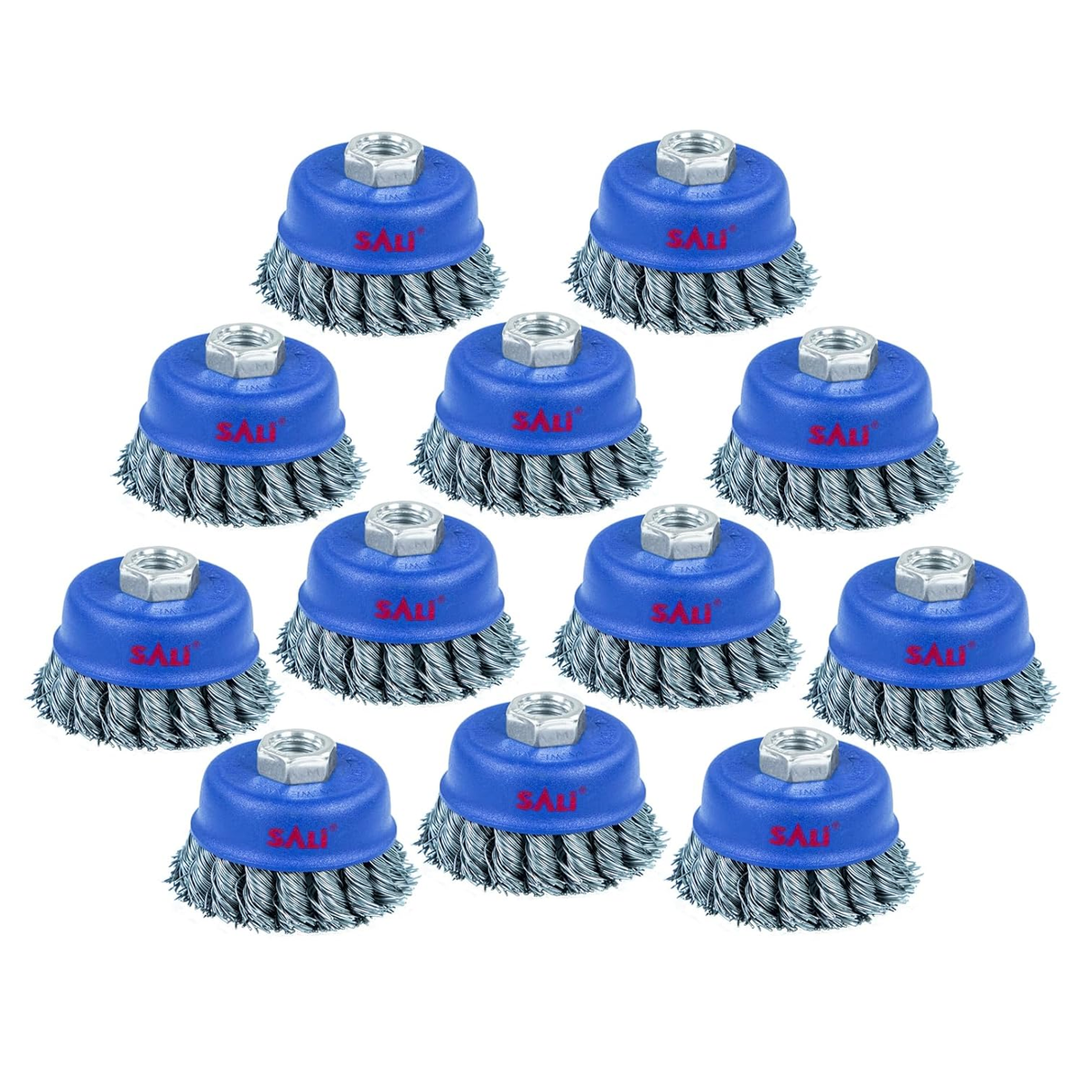 3” x 5/8-11 Twisted Knotted Cup Brush - 12 Pack