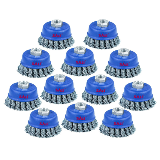 3” x 5/8-11 Twisted Knotted Cup Brush - 12 Pack
