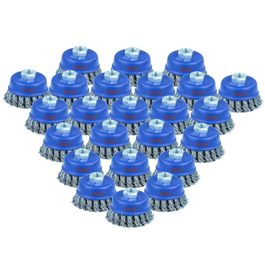 3” x 5/8-11 Twisted Knotted Cup Brush - 24 Pack