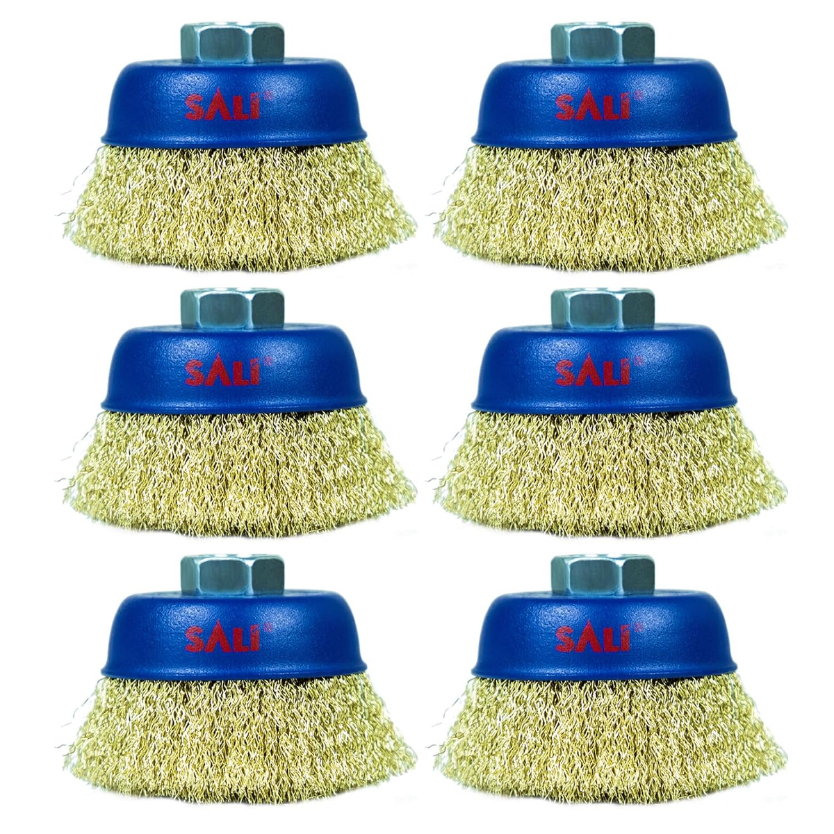 3” x 5/8-11 Coarse Crimped Cup Brush - 6 Pack