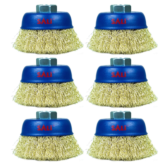 3” x 5/8-11 Coarse Crimped Cup Brush - 6 Pack