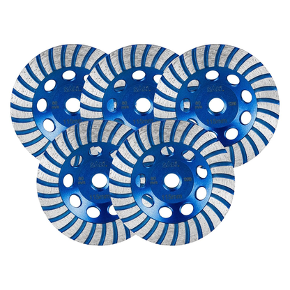 4-1/2” x 5/8-11 Wide Segment Diamond Grinding Wheel-5 Pack