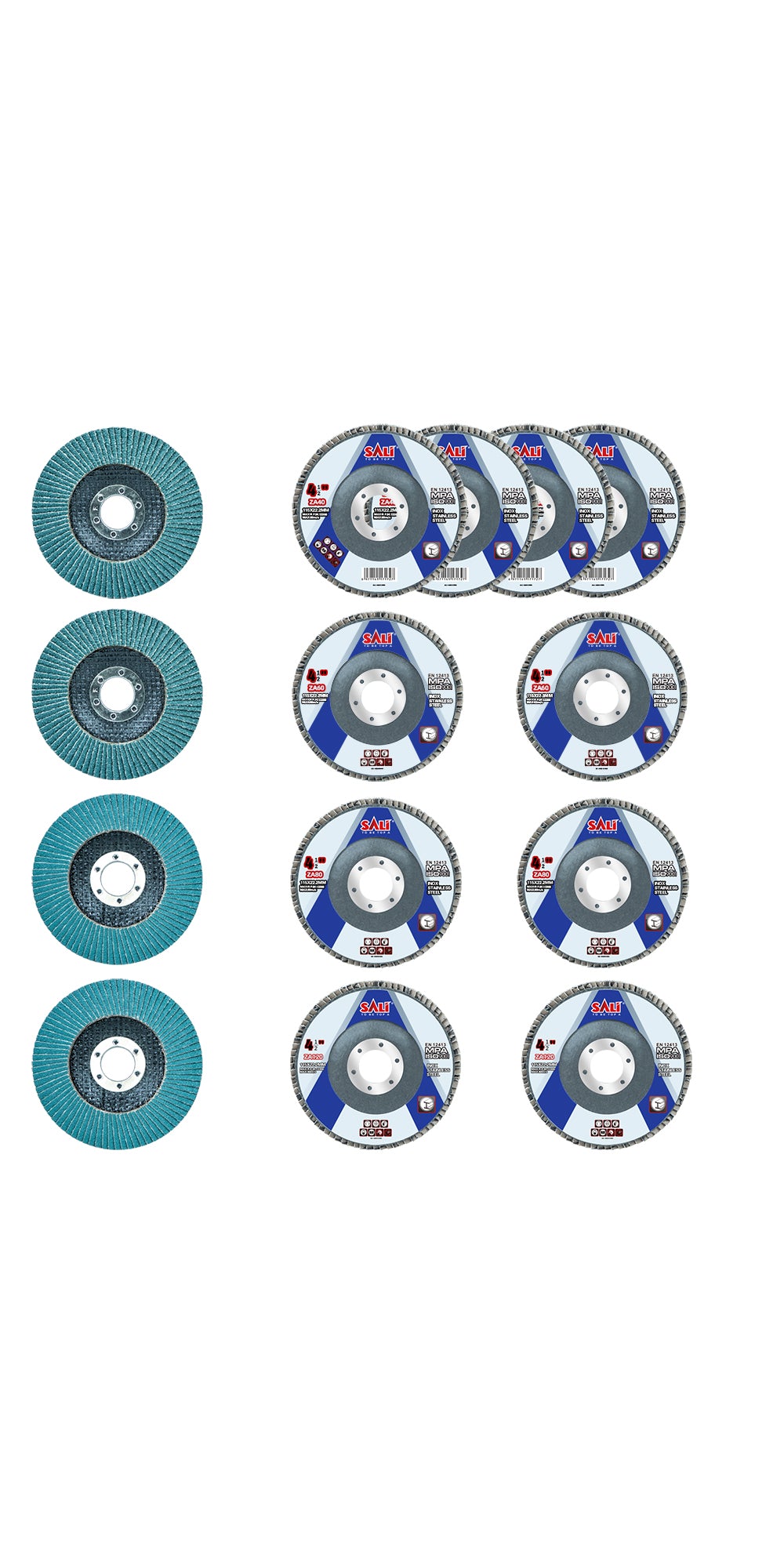 Sali Zirconia Flap Disc 4.5" x 7/8-Inch Sanding Disc Bevel Type #29 Premium and Industrial Grade Angle Grinder Grinding Wheel High Performance Edge Grinding