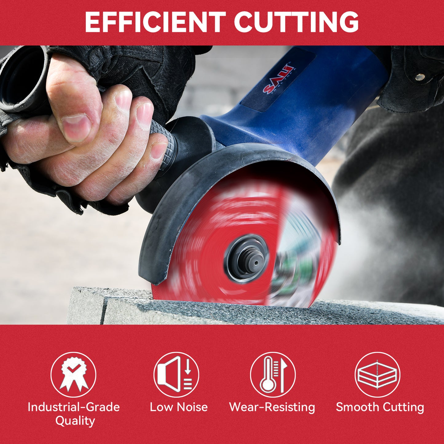 SALI  4-1/2 Inch  Continuous Rim Diamond Saw Blade, Wet & Dry Cutting for Porcelain Tile, Ceramic, Glass and Marble