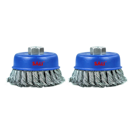 4” x 5/8-11 Twisted Knotted Cup Brush - 2 Pack