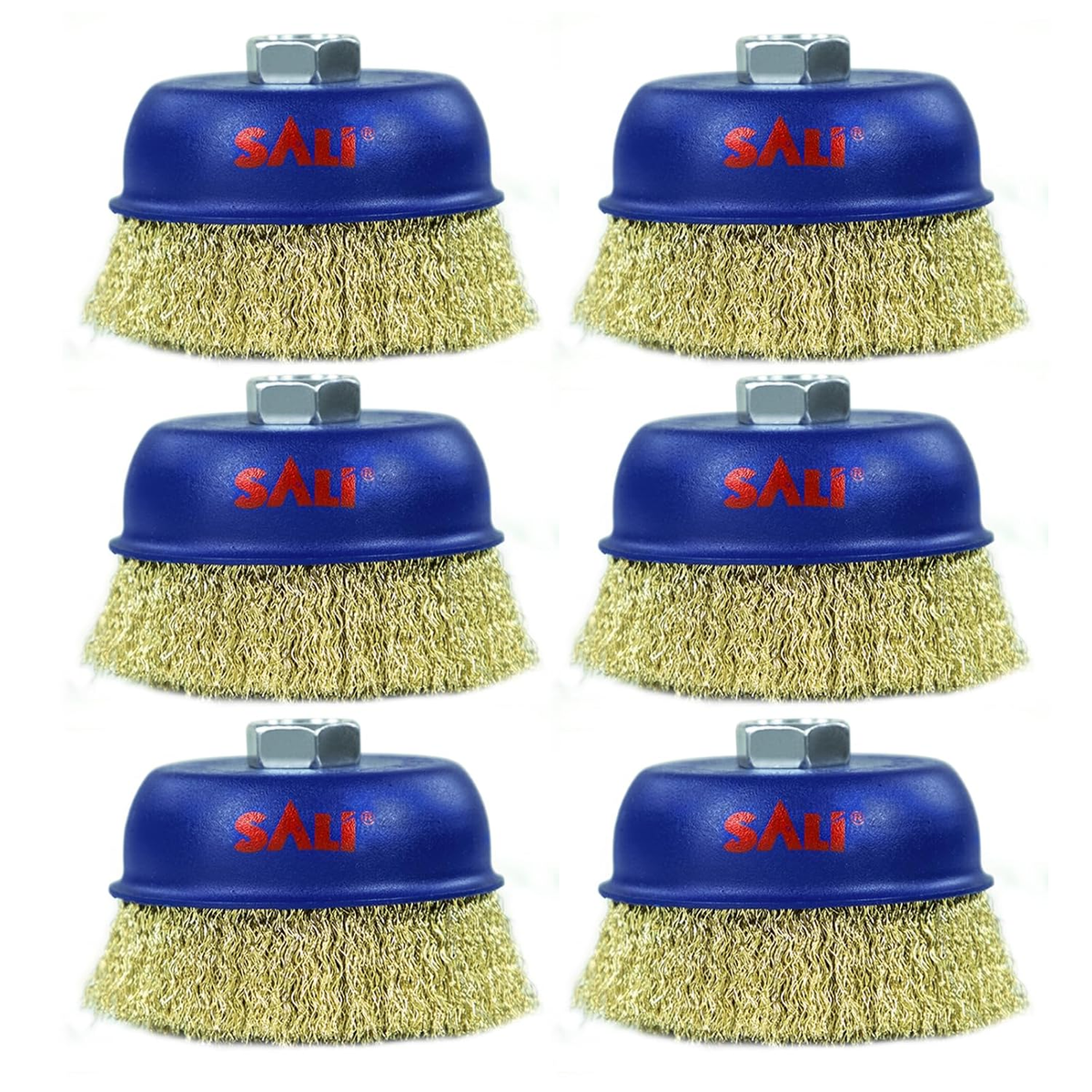 4” x 5/8-11 Coarse Crimped Cup Brush - 6 Pack