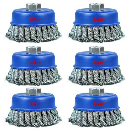 4” x 5/8-11 Twisted Knotted Cup Brush - 6 Pack