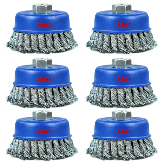 4” x 5/8-11 Twisted Knotted Cup Brush - 6 Pack