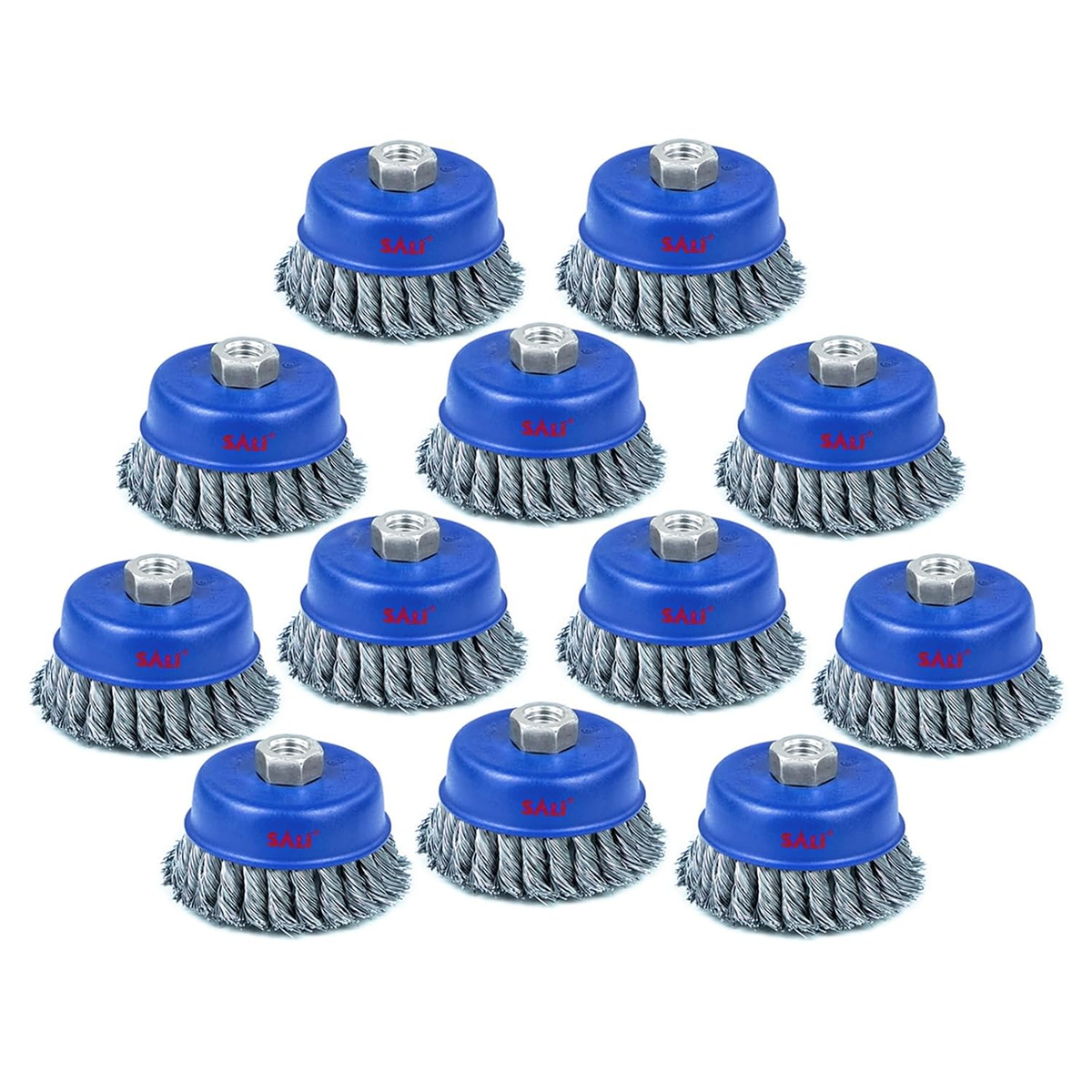 4” x 5/8-11 Twisted Knotted Cup Brush - 12 Pack