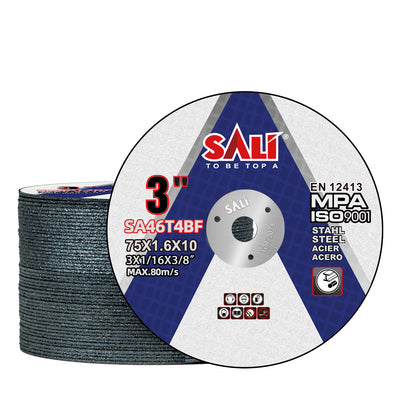 SALI Cut Off Wheels 3 Inch General Purpose Metal Cutting Wheel for 3 in Angle Grinders and Die Grinders- Cutting Disc Aggressive Cutting 3" x 1/16" x 3/8" Operating Up to 20380 RPM and 80 M/S