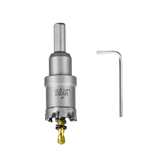 SALI 1" (26mm) TCT Hole Saw Kit Tungsten Carbide Tipped Hole Saw Drill Bit with Titanium-Plated Pilot Drill bit for Metal, Stainless Steel, Iron, Wood, Plastic