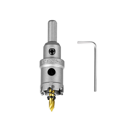 SALI 15/16" (24mm) TCT Hole Saw Kit Tungsten Carbide Tipped Hole Saw Drill Bit with Titanium-Plated Pilot Drill bit for Metal, Stainless Steel, Iron, Wood, Plastic
