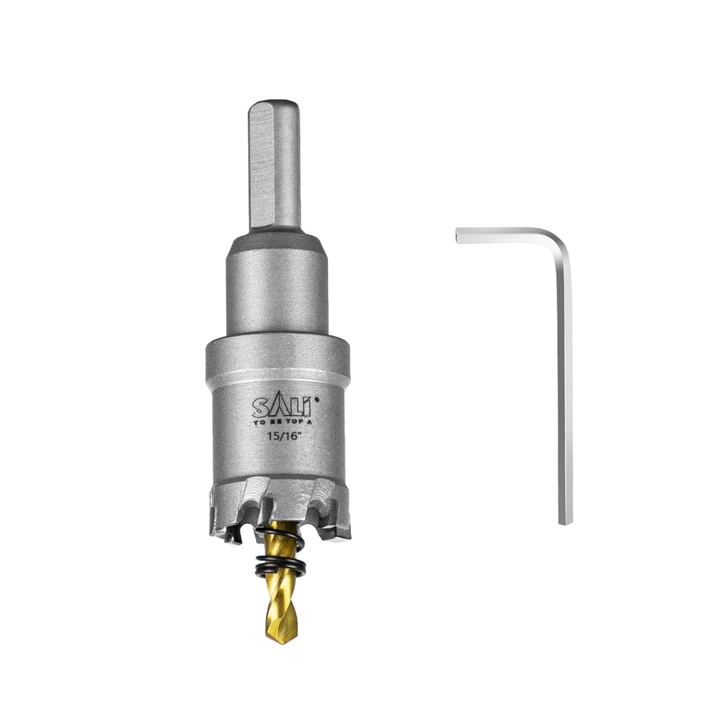 SALI 15/16" (24mm) TCT Hole Saw Kit Tungsten Carbide Tipped Hole Saw Drill Bit with Titanium-Plated Pilot Drill bit for Metal, Stainless Steel, Iron, Wood, Plastic