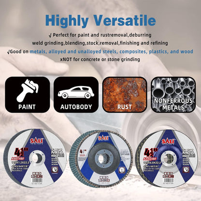 SALI 26pcs Grinding & Cutting Wheels 4.5" Set,Angle Grinder Wheel Set,20pcs Cut Off Wheels,3pcs Grinding Wheel,3pcs 4.5” Flap Discs, with 7/8" Arbor for Angle Grinder for Cutting Grinding