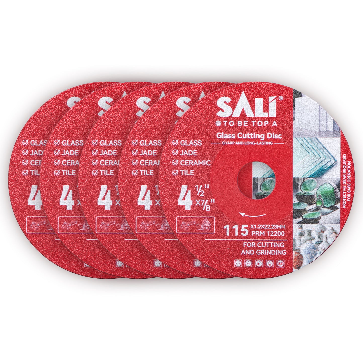 SALI  4-1/2 Inch  Continuous Rim Diamond Saw Blade, Wet & Dry Cutting for Porcelain Tile, Ceramic, Glass and Marble