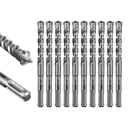 SALI SDS Plus Rotary Hammer Drill Bit  Concrete Drill Bit Kit Cross-Type Double Thread Carbide Material Suitable for Concrete, Brick, Cement Walls, Stone, Hammer Drill Bits for Concrete