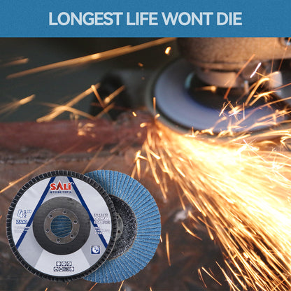 SALI 4.5 Inch Zirconia Flap Disc, Type 29 Angle Grinder Sanding Disc with 7/8" Arbor Hole, Abrasive Grinding Wheel for Metal, Steel and Stainless Steel Grinding, Multiple Grits Available