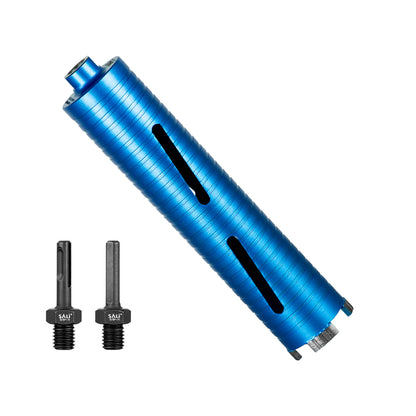 SALI Diamond Core Drill Bits  Diameter 10"/254mm Drilling Depth 5/8-11" Thread Core Bit Turbo Laser-Welded Segments for Cured Concrete with, Brick, Block, Masonry, with Two Adapters
