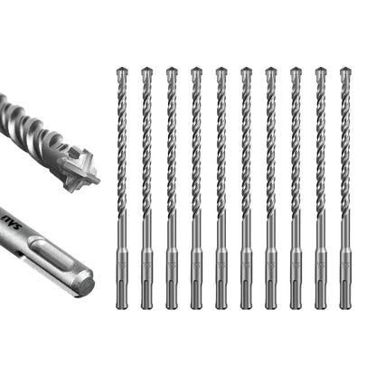 SALI SDS Plus Rotary Hammer Drill Bit  Concrete Drill Bit Kit Cross-Type Double Thread Carbide Material Suitable for Concrete, Brick, Cement Walls, Stone, Hammer Drill Bits for Concrete