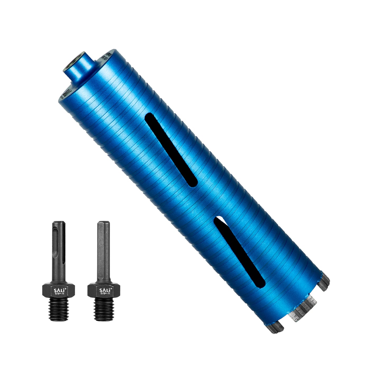 SALI Diamond Core Drill Bits  Diameter 10"/254mm Drilling Depth 5/8-11" Thread Core Bit Turbo Laser-Welded Segments for Cured Concrete with, Brick, Block, Masonry, with Two Adapters