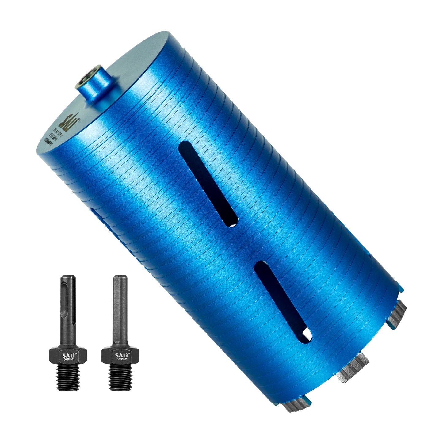 SALI Diamond Core Drill Bits  Diameter 10"/254mm Drilling Depth 5/8-11" Thread Core Bit Turbo Laser-Welded Segments for Cured Concrete with, Brick, Block, Masonry, with Two Adapters