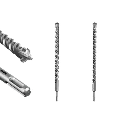 SALI SDS Plus Rotary Hammer Drill Bit  Concrete Drill Bit Kit Cross-Type Double Thread Carbide Material Suitable for Concrete, Brick, Cement Walls, Stone, Hammer Drill Bits for Concrete