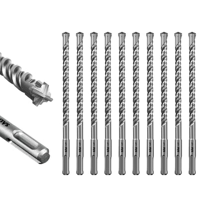 SALI SDS Plus Rotary Hammer Drill Bit  Concrete Drill Bit Kit Cross-Type Double Thread Carbide Material Suitable for Concrete, Brick, Cement Walls, Stone, Hammer Drill Bits for Concrete